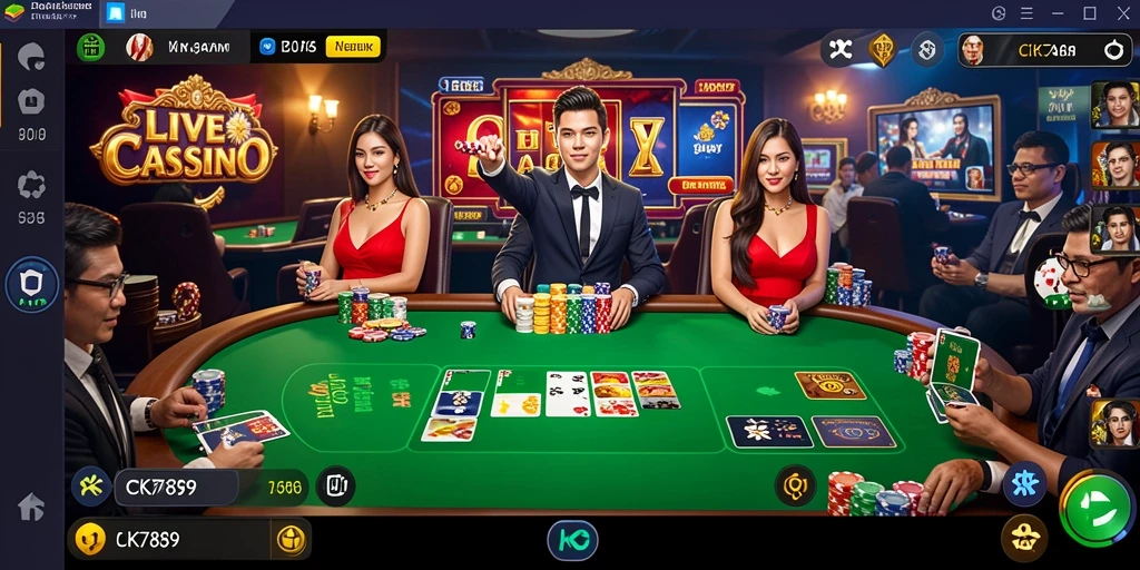 Tangkapan layar CK789 yang menampilkan dealer langsung dan pengalaman bermain kasino nyata.