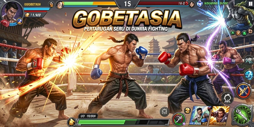 Tampilan seru gameplay GOBETASIA dengan aksi pertarungan mendebarkan.