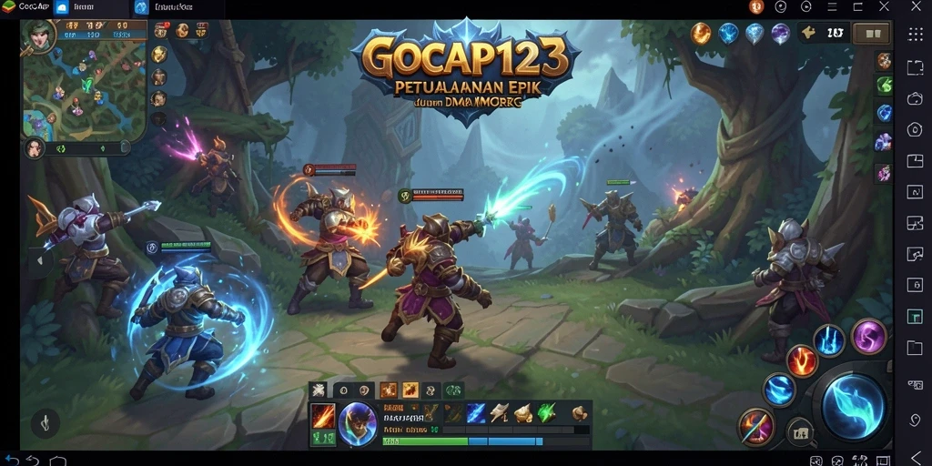 Tangkapan layar GOCAP123 menampilkan aksi pertarungan seru dalam dunia fantasi.