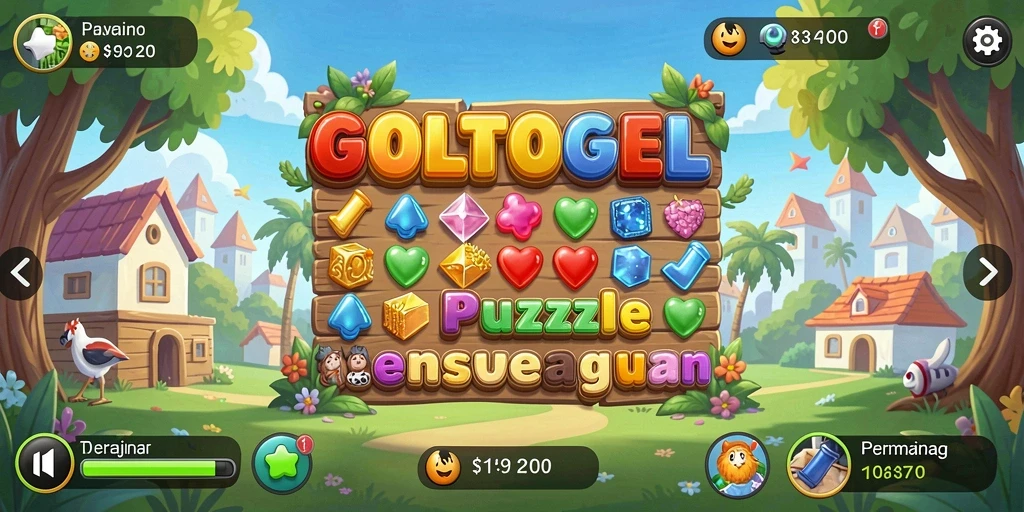 Screenshot GOLTOGEL menampilkan gameplay Puzzle yang menantang.