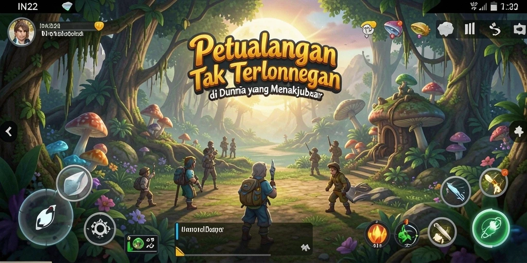 Tangkapan layar menampilkan pemain menjelajahi dunia indah dalam IN22.