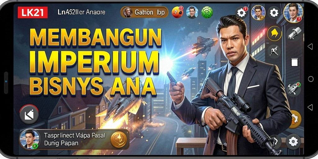 Screenshot gameplay LK21 menunjukkan aktivitas manajemen bisnis yang mendebarkan.