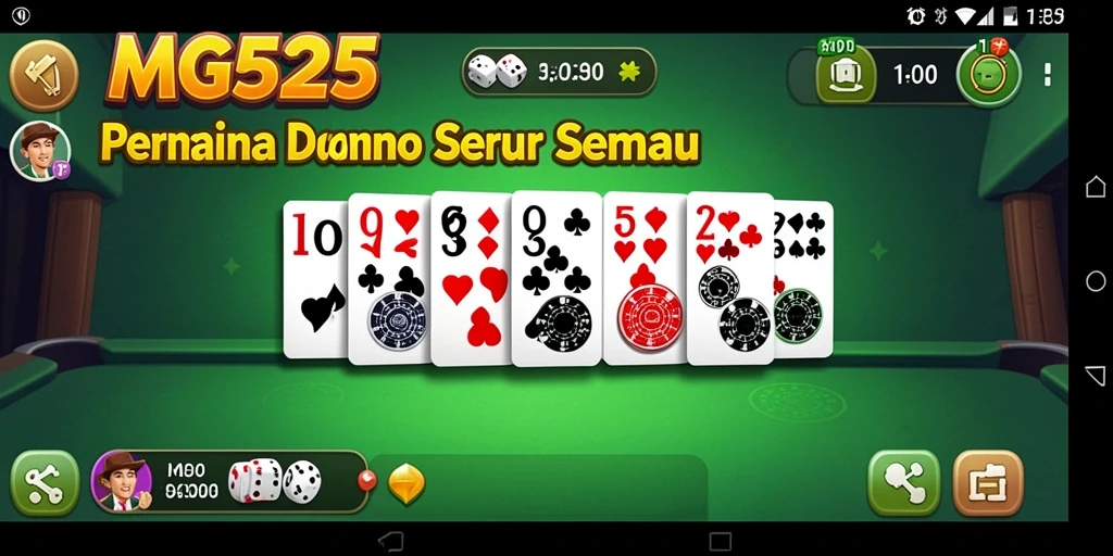Tampilan menarik dari gameplay seru MG525 dengan berbagai strategi Domino.