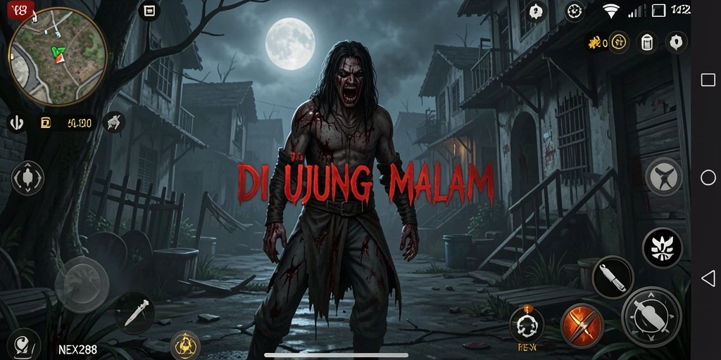 Screenshot gameplay menakutkan NEX288 dengan suasana mencekam.