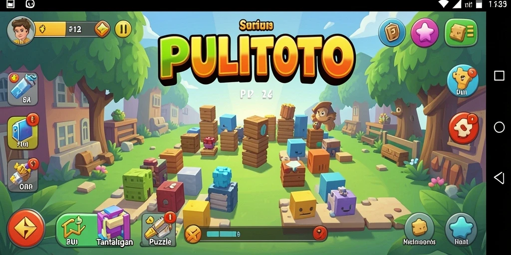 Tampilan gameplay menarik dari PULITOTO dengan berbagai tantangan puzzle.