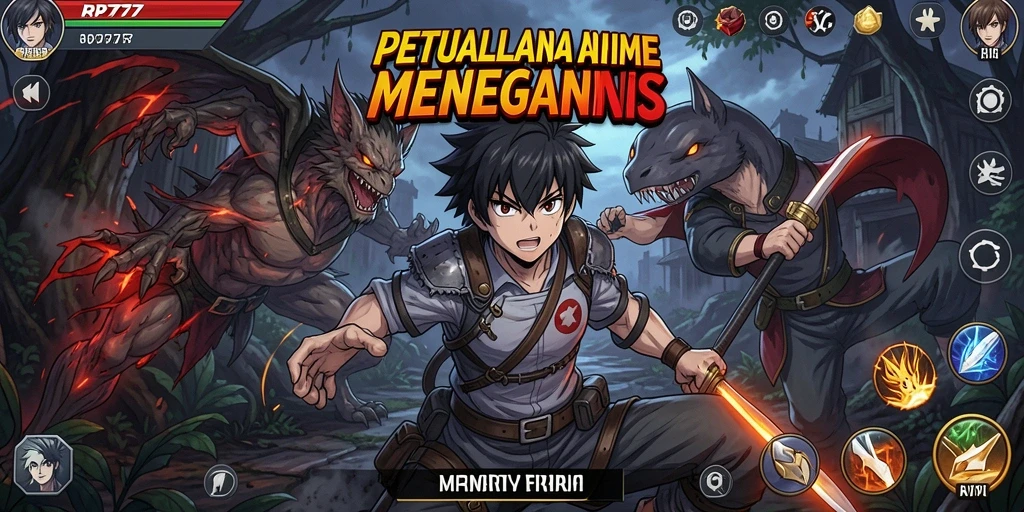 Tampilan aksi mengesankan dalam game Anime RP777.