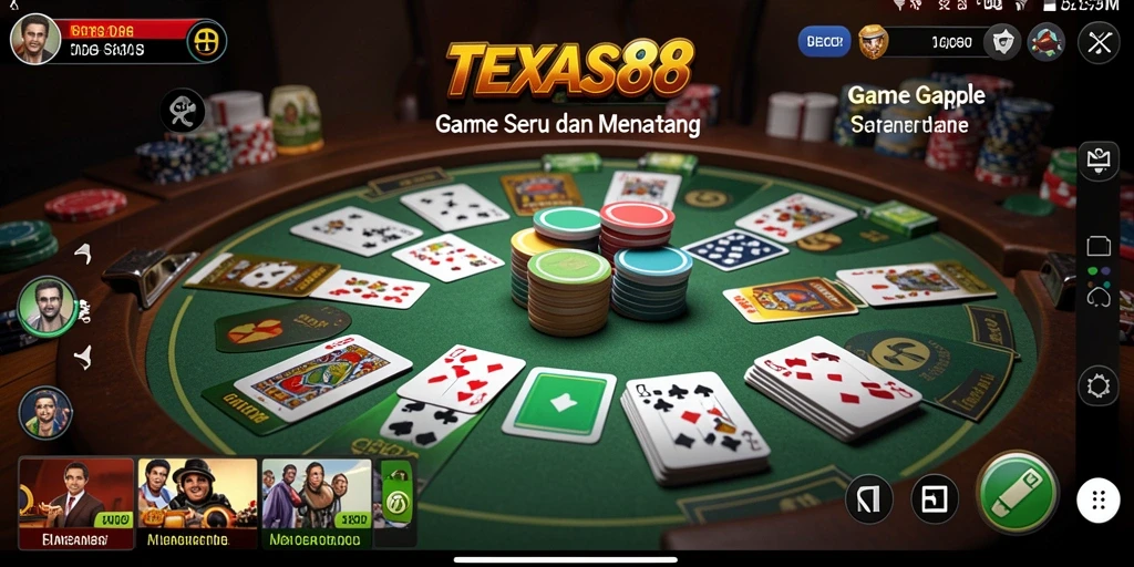 Tampilan menarik dari gameplay Gaple di TEXAS88.